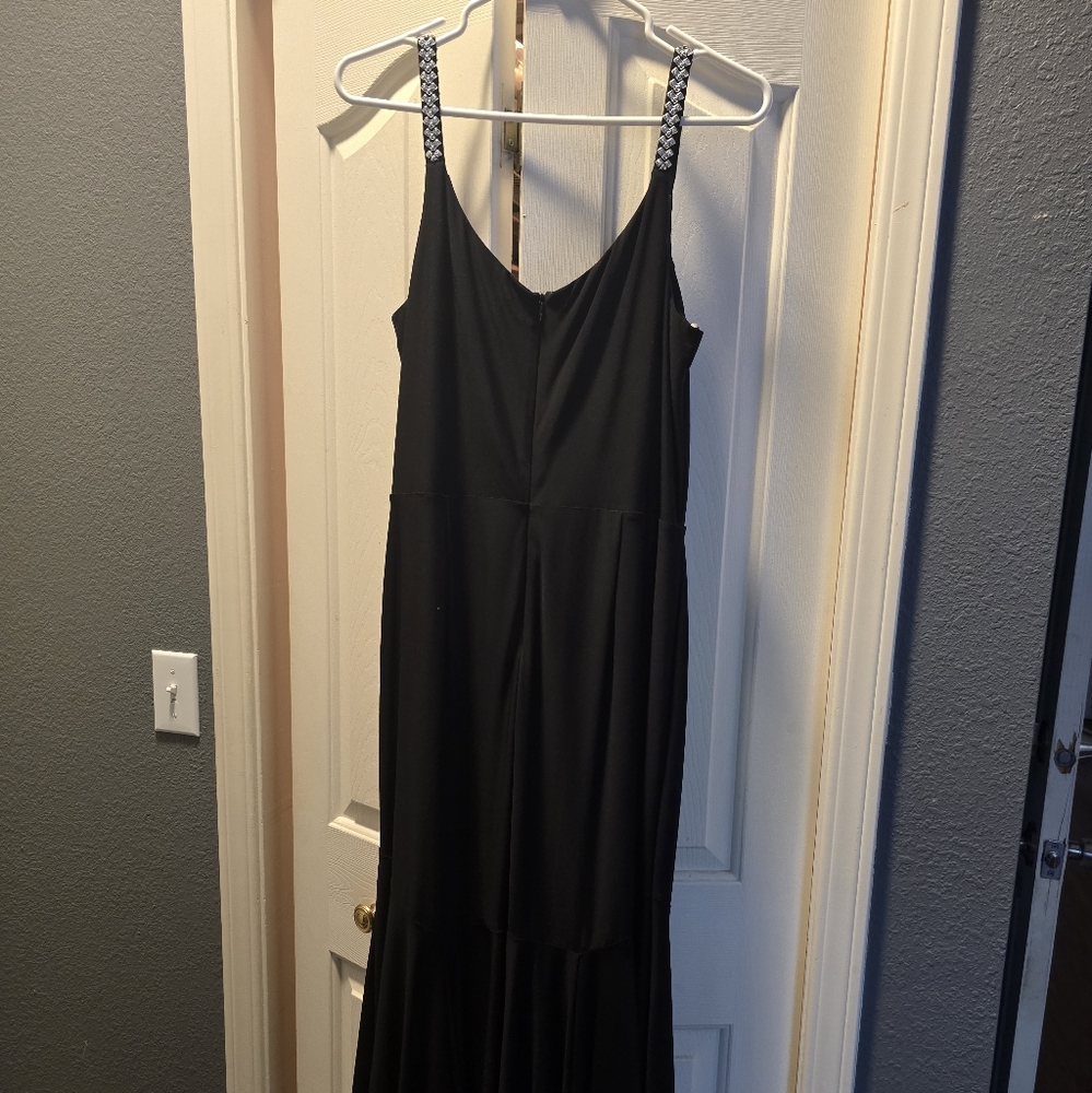 MSK maxi dress with rhinestone spaghetti straps